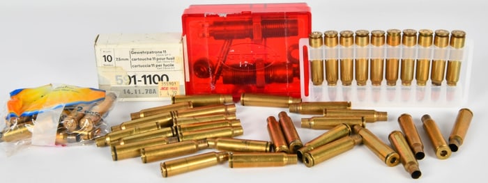 7.5x55 Swiss Empty Brass & Reloading Dies