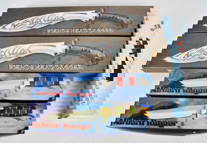 5 New In the Box Large Size Fixed Blade Knives