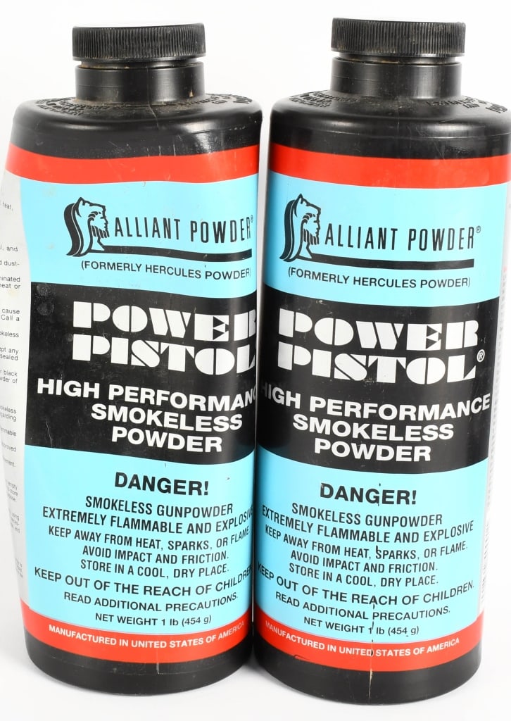 (2) Alliant Powder Power Pistol HP smokeless Powdr: lot contains (2) 1 lb bottles of the Alliant Powder Power Pistol high performance smokeless powder. (formerly Hercules powder) - Designed for high performance in semi-automatic pistols and is the powd