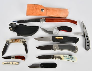 10 Various Pocket Knives