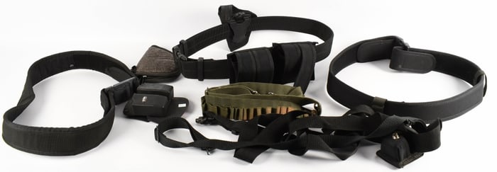 (3) Tactical Belts, slings, Mag pouch Soft case
