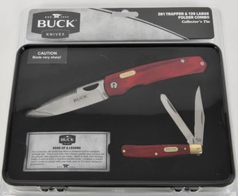 NIB Buck 381 Trapper & 139 Folder Combo Knife Set
