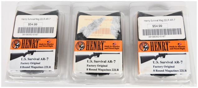 Three New Henry U.S. Survival AR-7 Rifle 8-Round .22LR Magazine 2-Packs