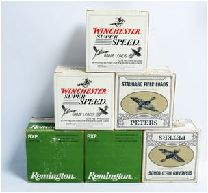 A Collection of 150 Rounds #8 Shot Shotgun Ammunition by Winchester, Peters, and Remington