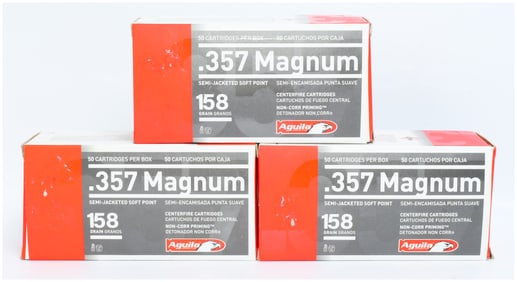 Aguila .357 Magnum 158 Grain Semi-Jacketed Soft Point Ammunition, 150 Rounds