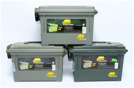 Three Plano Model 1312-00 Water-Resistant Ammo Cans / Field Boxes