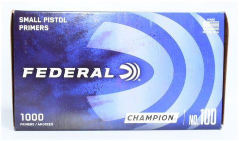 Federal Champion Small Pistol Primers No. 100, 1000 Count