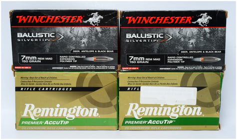 75 Rounds of Winchester Ballistic Silvertip and Remington Premier AccuTip 7mm Remington Magnum 150