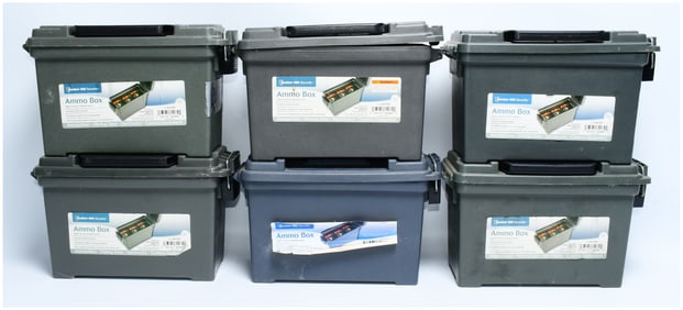 Six Bunker Hill Security Ammo Boxes