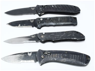 Four Benchmade Auto Stryker Folding Knives