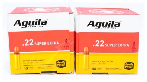 1000 Rounds of Aguila Super Extra High Velocity .22 Long Rifle 40gr Copper Plated Solid Point