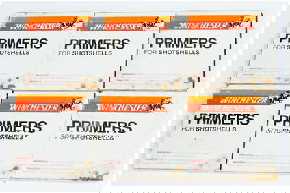 A Group of Six Vintage Winchester Primers for Shotshells Boxes