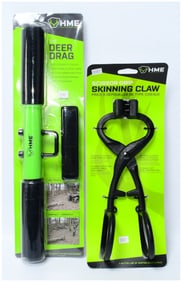 A Pair of HME Hunting Made Easy Accessories: The Deer Drag and Scissor-Grip Skinning Claw