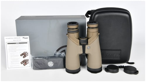 A Pair of SIG SAUER ZULU10 HDX 12x50mm Binoculars, Flat Dark Earth, with Case and Accessories