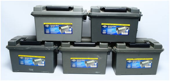 A Set of Five Bunker Hill Security .50 Caliber Ammo Boxes