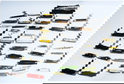Approximately Fifty-Five Assorted Vintage and Modern Folding Pocket Knives, including Schrade, with