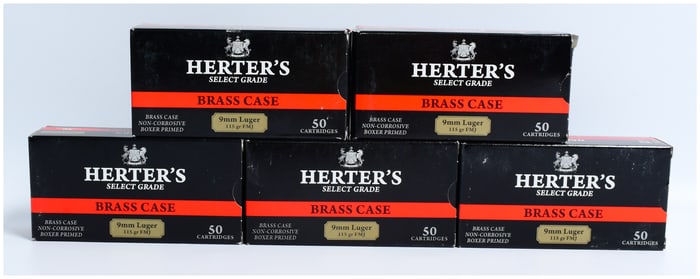 250 Rounds Herter's Select Grade 9mm Luger 115 gr FMJ Ammunition