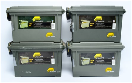 Four Plano Field Box Model 1312-00 Water-Resistant Ammo Boxes