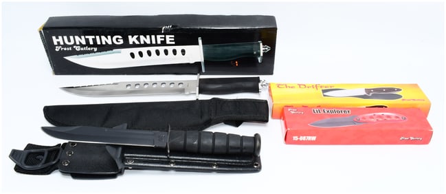 Five Frost Cutlery and Other Fixed-Blade Utility and Hunting Knives