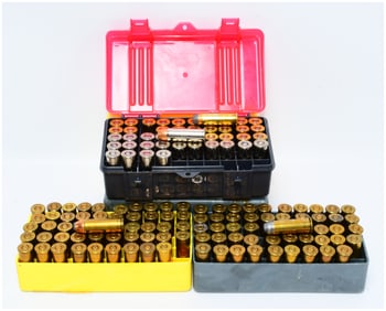 145 Rounds of .44 Remington Magnum Ammunition in Plastic Storage Cases