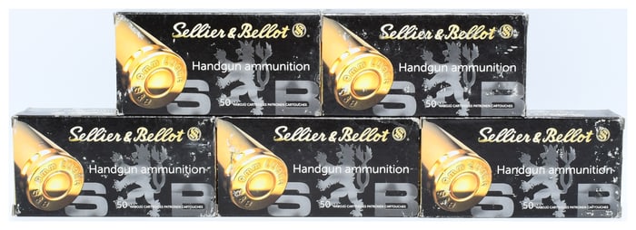Sellier & Bellot 9mm Luger Jacketed Hollow Point Ammunition, 250 Rounds