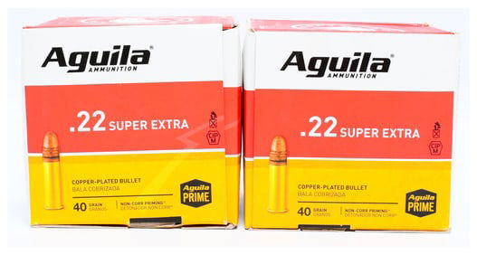 1000 Rounds Aguila .22 LR Super Extra 40 Grain Copper-Plated Solid Point Ammunition