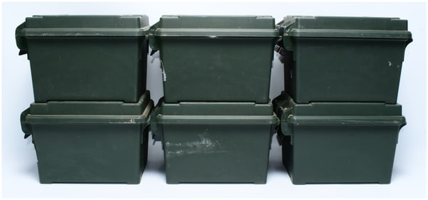 A Set of Six MTM 50 Caliber Ammo Cans