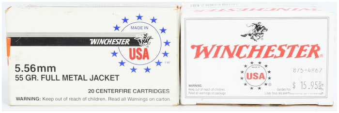 70 Rounds Winchester USA 5.56mm 55 Gr Full Metal Jacket Ammunition