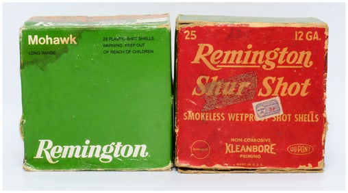50 Rounds of Vintage Remington Mohawk Long Range and Shur Shot Kleanbore 12 Gauge Shotgun Shells