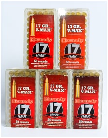 Hornady Varmint Express .17 HMR 17 Grain V-MAX Rimfire Ammunition, 250 Rounds