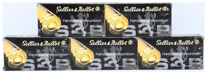 A Lot of 250 Rounds Sellier & Bellot SB9C 9mm Luger 115 gr Jacketed Hollow Point Ammunition