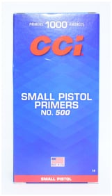 1000 Count CCI Small Pistol Primers No. 500