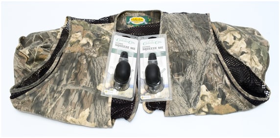Cabela's Men's Mesh Hunting Vest, 4XL Regular, with Two Wayne Carlton's Estrus Squeeze Me Elk Cow