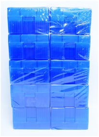 A Set of Eight Blue Plastic Ammunition Storage Boxes