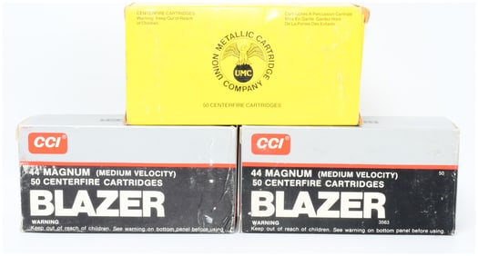 A Lot of 150 Rounds of UMC and CCI Blazer .44 Remington Magnum and .44 Magnum Ammunition