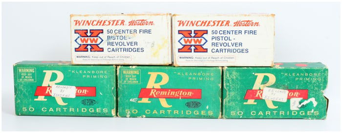 A Lot of 250 Rounds Mixed Head Stamped Remanufactured Ammunition in Vintage Winchester Western and
