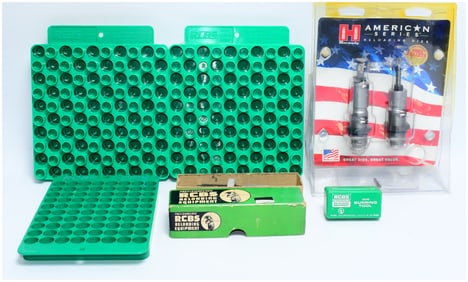 A Collection of Modern Firearm Reloading Equipment by RCBS and Hornady