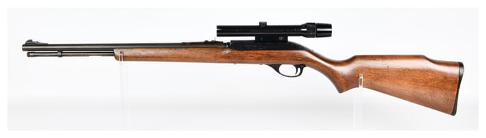 Glenfield Model 75C .22 L.R. Semi-Automatic Rifle with Cracked Stock and Bushnell Scope