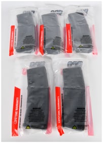 PROMAG AR-15 5.56 MM (30) RD Roller Follower Black Polymer Magazines, Lot of Five