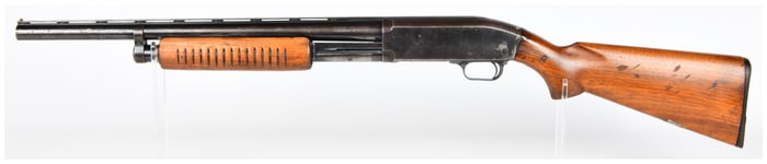 J.C. Higgins Model 20 12 Gauge Pump-Action Shotgun with Cracked Stock