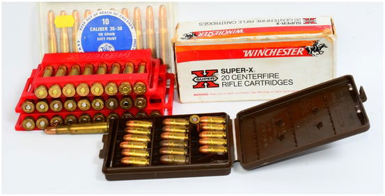 A Group of 69 Rounds of Mixed Ammunition, including Federal and Winchester .30-30, and .38 Special
