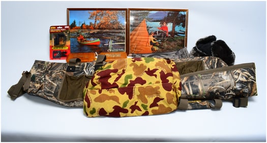 A Collection of Outdoor Sporting Gear, including an Allen Equalizer Sight, Realtree and Ducks