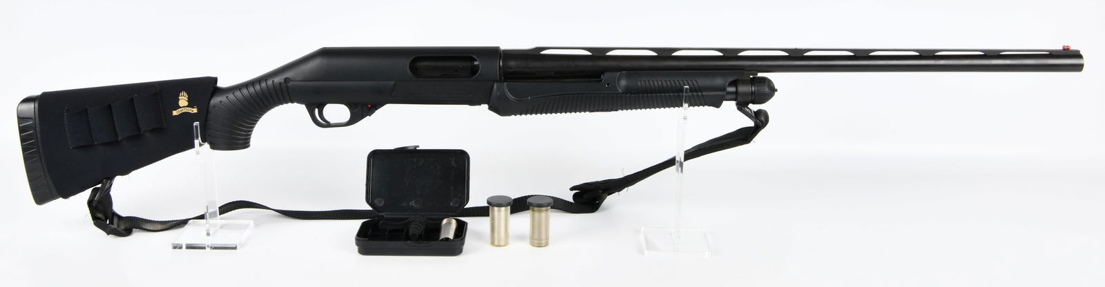 A Benelli Nova 12 Gauge Pump-Action Shotgun