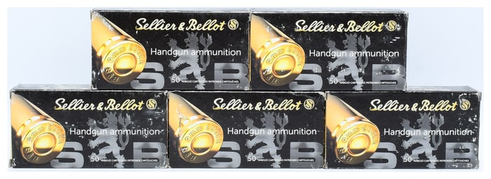 250 Rounds Sellier & Bellot SB9C Handgun 9mm Luger 115 gr Jacketed Hollow Point (JHP) Ammunition