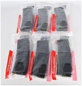 A Set of Six ProMag AR-15 5.56mm (30) Round RM-30 Black Polymer Magazines