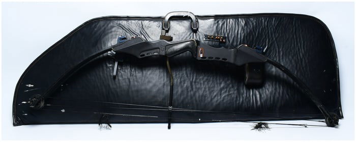 A Modern Compound Bow with 'Sagittarius' Quiver, Possibly 'TPE/TRE', and Soft Case
