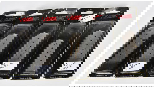A Group of Five Kahr Arms New-Old-Stock Factory Magazines for 9mm, .40 S&W, and .380 ACP