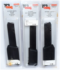 Three New ProMag Hi-Point Carbine Magazines Two .45 ACP 14-Round (HIP-A4) and One 9MM 15-Round