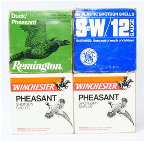 100 Rounds of Vintage Remington, Smith & Wesson, and Winchester Shotgun Shells in Four Boxes