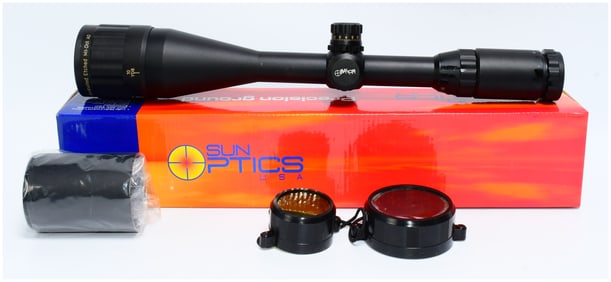 Sun Optics USA CS87 6-24x50 TRUTAC Illuminated Mil-Dot Rifle Scope with Sunshade and Filters
